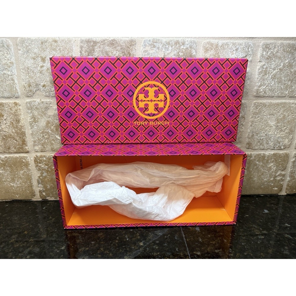 Tory Burch EMPTY Pink Orange Logo Shoe Box Storage Gift Box Closet Display‎